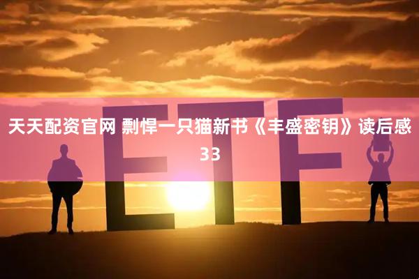 天天配资官网 剽悍一只猫新书《丰盛密钥》读后感33
